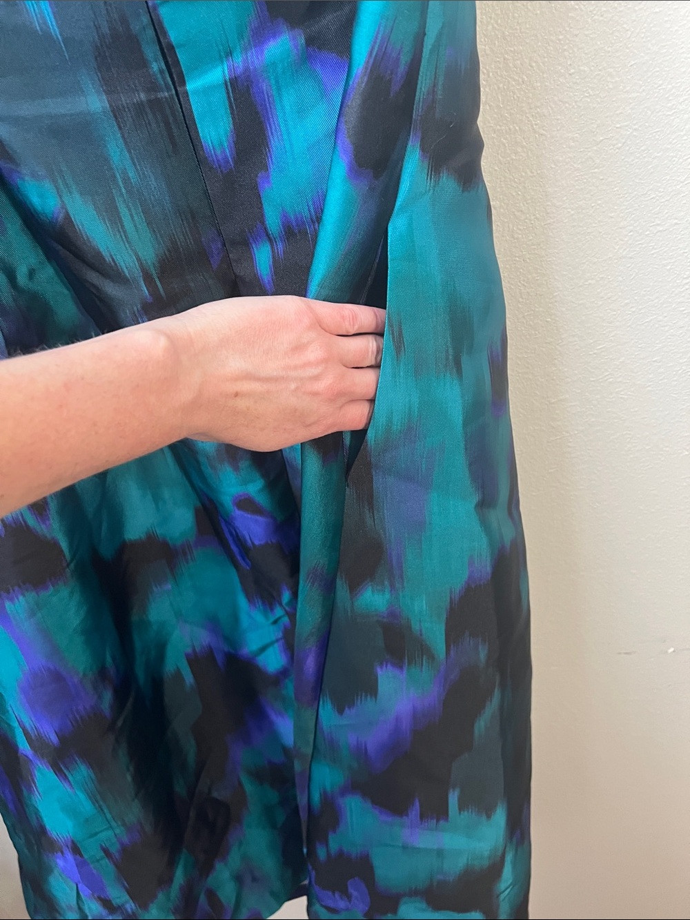 Donna Morgan Teal, Purple & Black Fit-and-Flare Dress - Picture 5 of 7